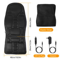 1Pc Back Massager Cushion Electric Massage Car Seat Cushion Chair Pad with Heating Function 8 Vibration Modes