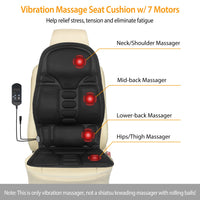 1Pc Back Massager Cushion Electric Massage Car Seat Cushion Chair Pad with Heating Function 8 Vibration Modes