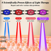 Red Light Therapy for Face, 850Nm near Infrared LED Face Mask, 4 Light Modes, Portable Rechargeable Red Light Therapy Mask Skincare Device for Facial Rejuvenation